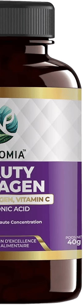 Flacon en verre ambré Bionomia Beauty Collagen 60s, 60 gélules